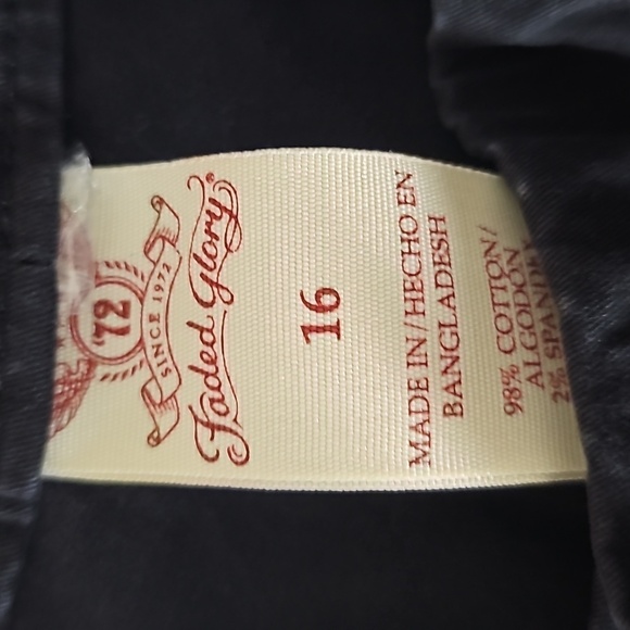 Faded Glory Black Chino Bermuda Shorts 16 - Picture 3 of 5